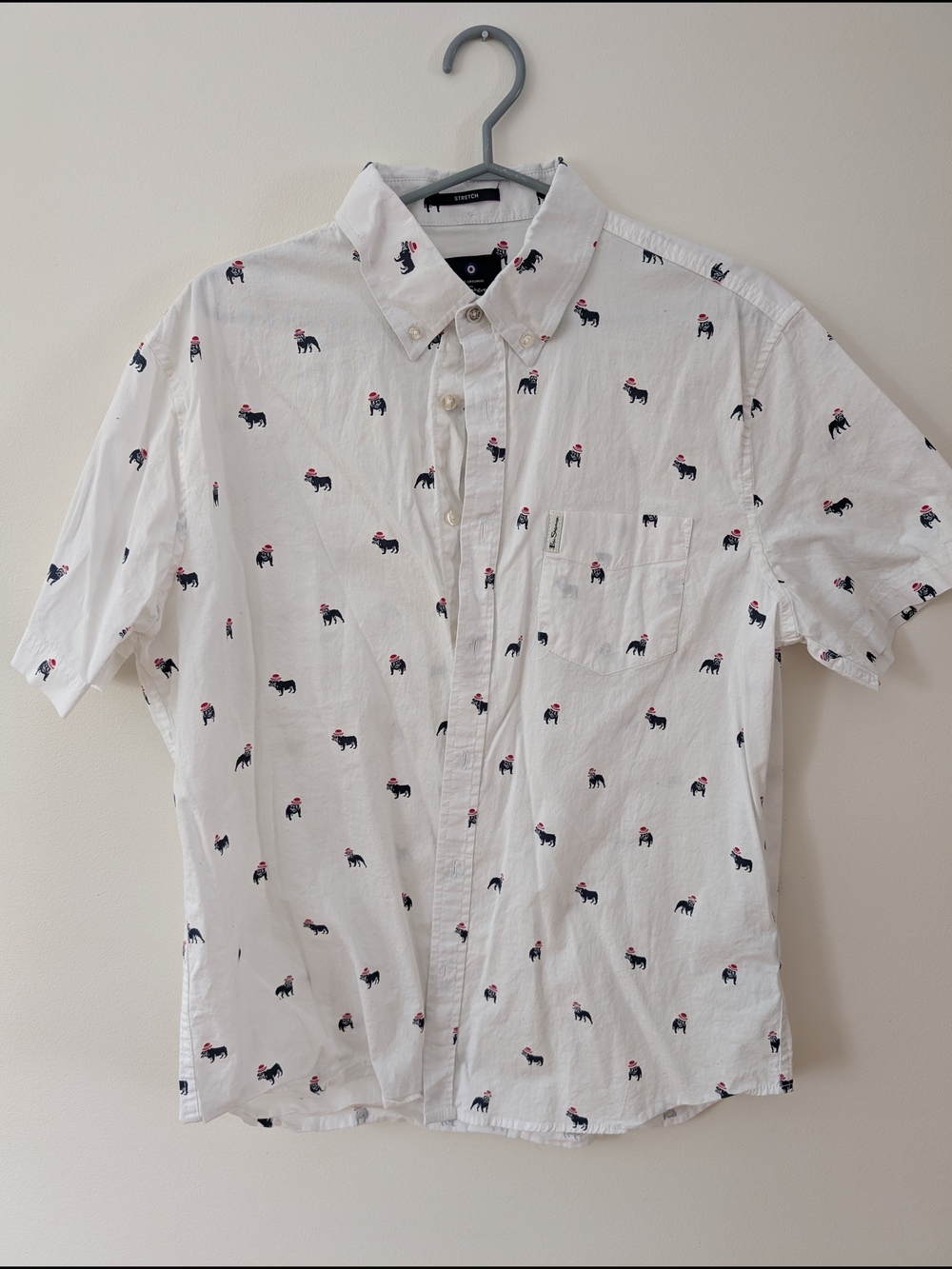 Ben Sherman Short-Sleeve White With Bulldog Print